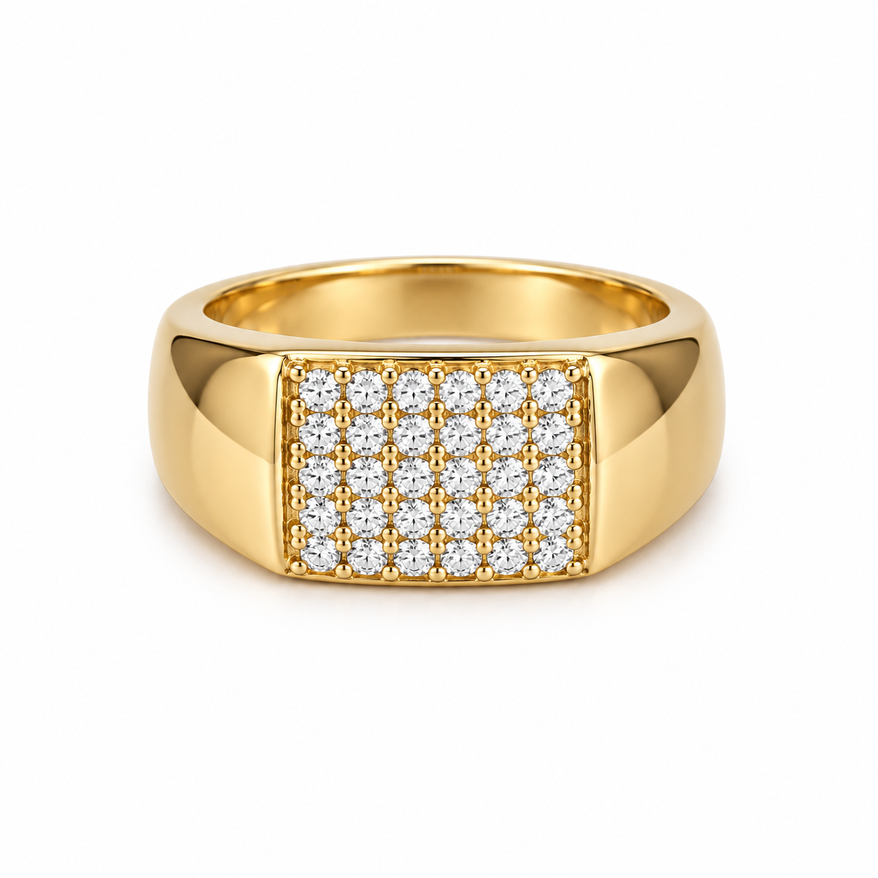 Pavé Grid Signet