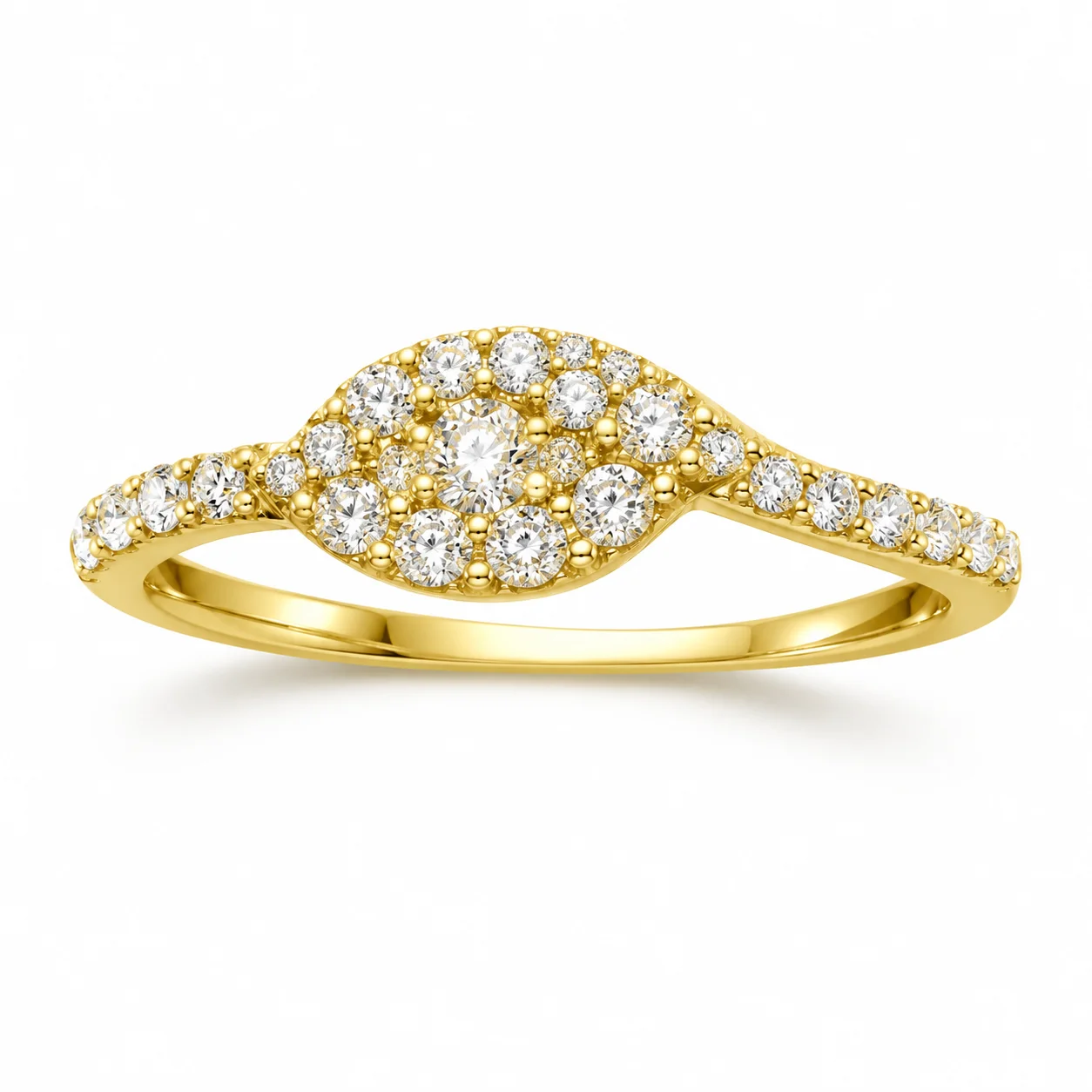 Laurel Pavé Leaf Ring