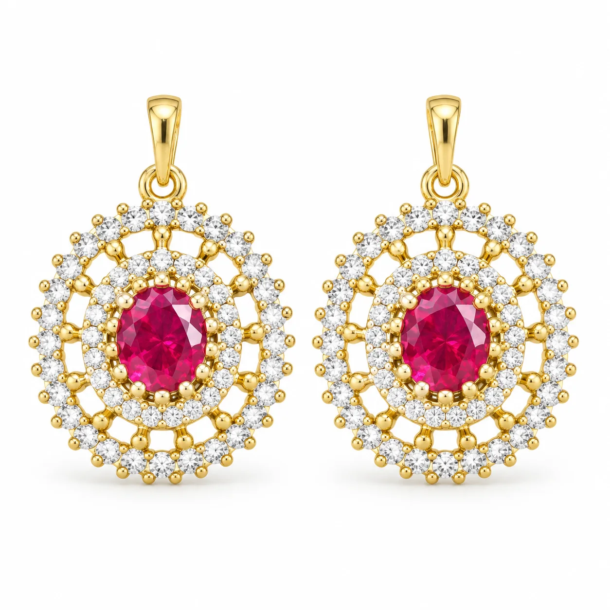 Roselle Double Halo Earrings