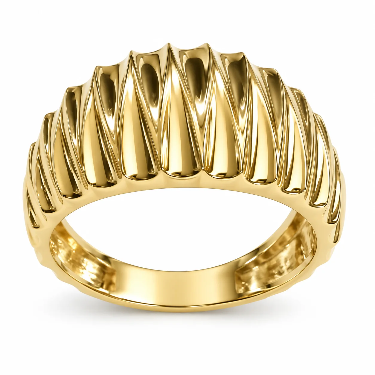Fluted Crown Ring