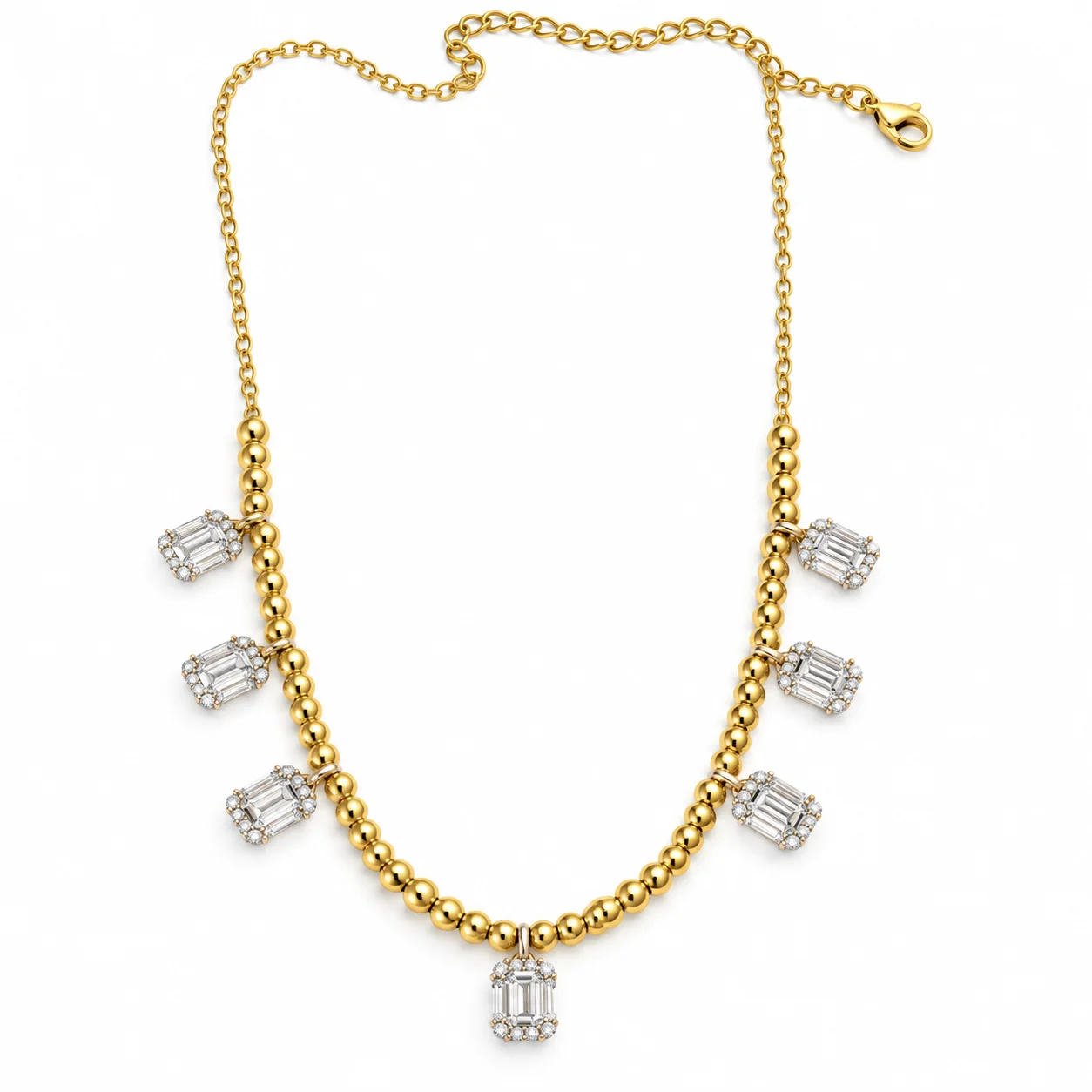 Clarté Baguette Charm Necklace