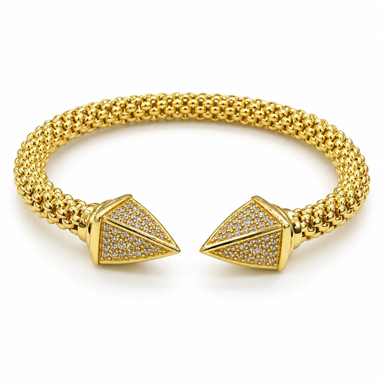 Aster Pavé Pyramid Cuff Bracelet