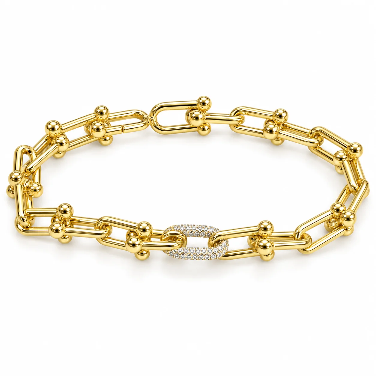Nodus Pavé Paperclip Bracelet