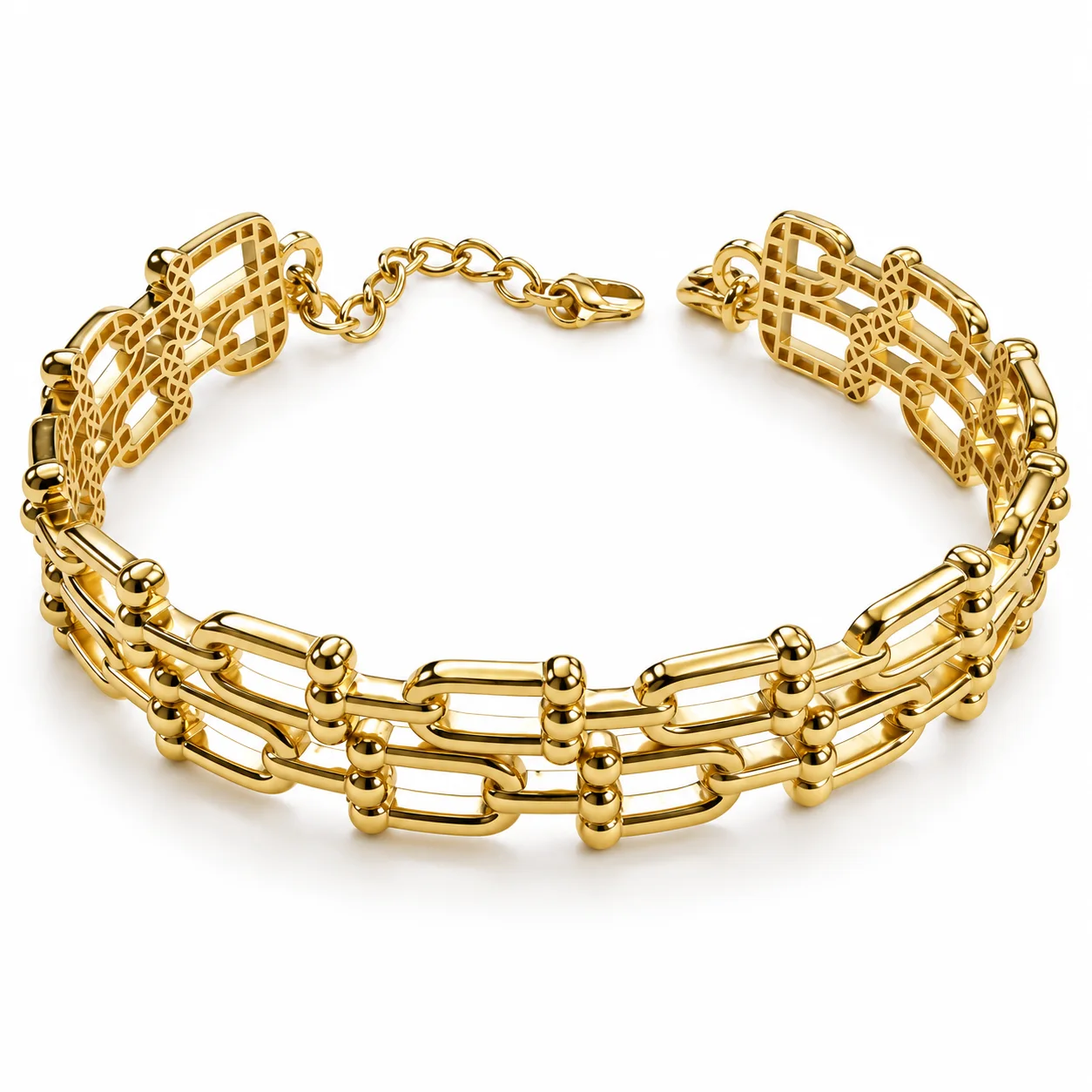 Arcade Triple Gate-Link Bracelet